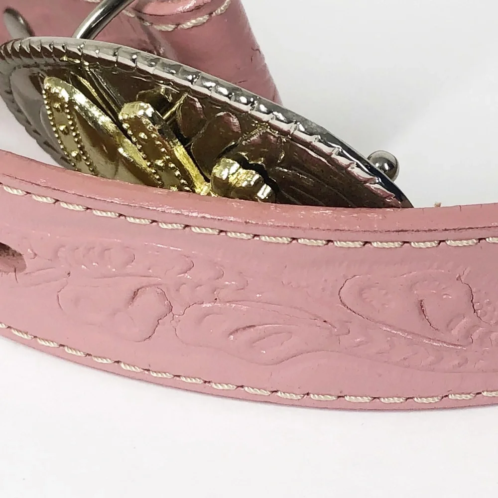 NOCONA belt co 💗🐴💗 PINK girls Equestrian‎ genuine leather BELT size 20 EUC